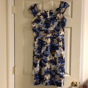 Satin, floral Banana Republic dress